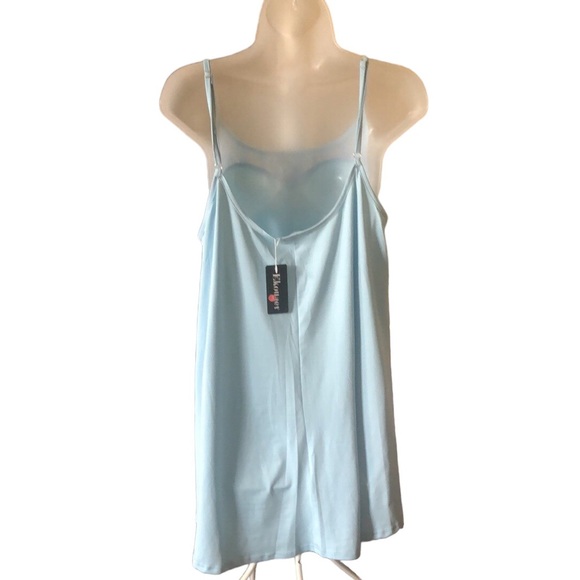 Ekouaer Baby doll nightie SZ L powder blue NWT lace Pajamas feminine Luxury nice - Picture 9 of 10